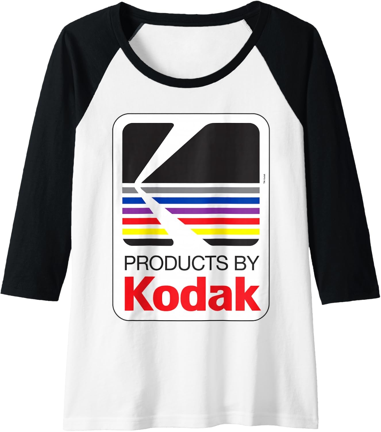 image:imageProducts by Kodak Vintage Logo Raglan Baseball TeeBlackWhite