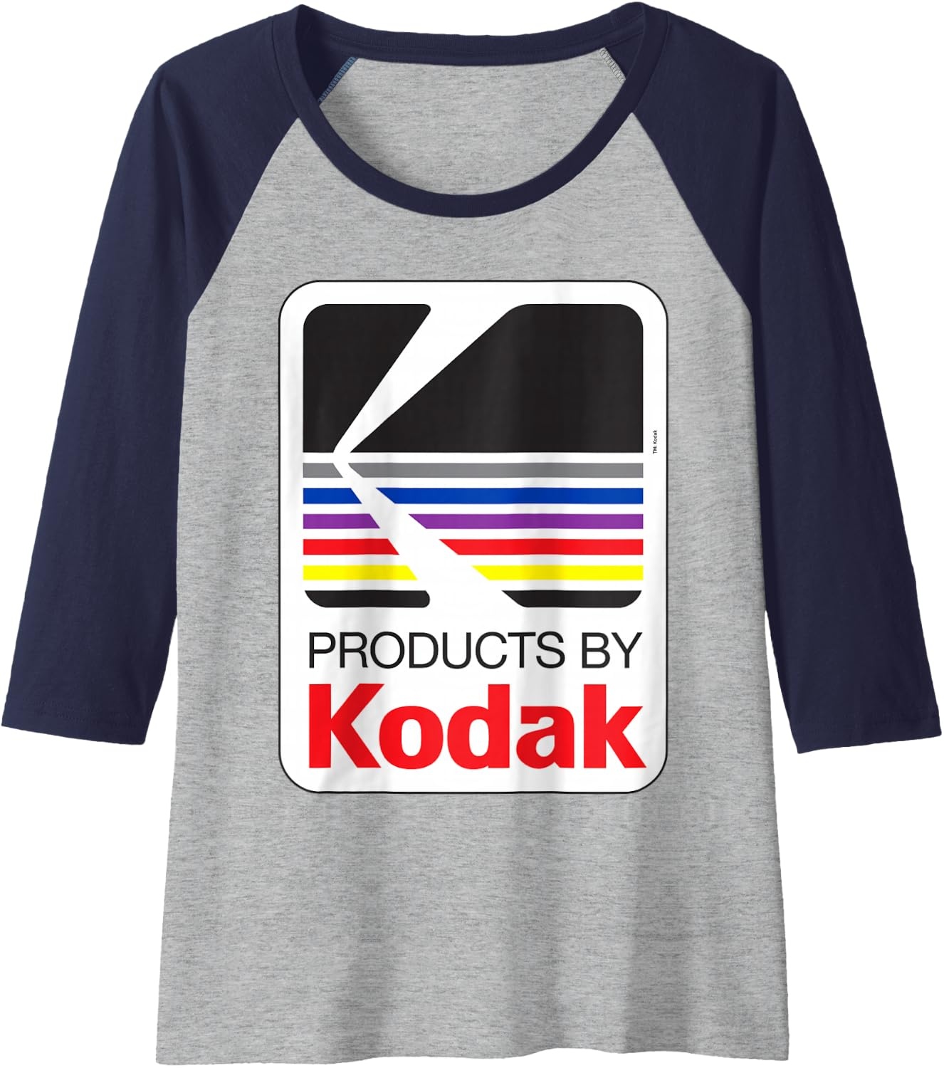 image:imageProducts by Kodak Vintage Logo Raglan Baseball TeeNavy BlueAthletic Heather