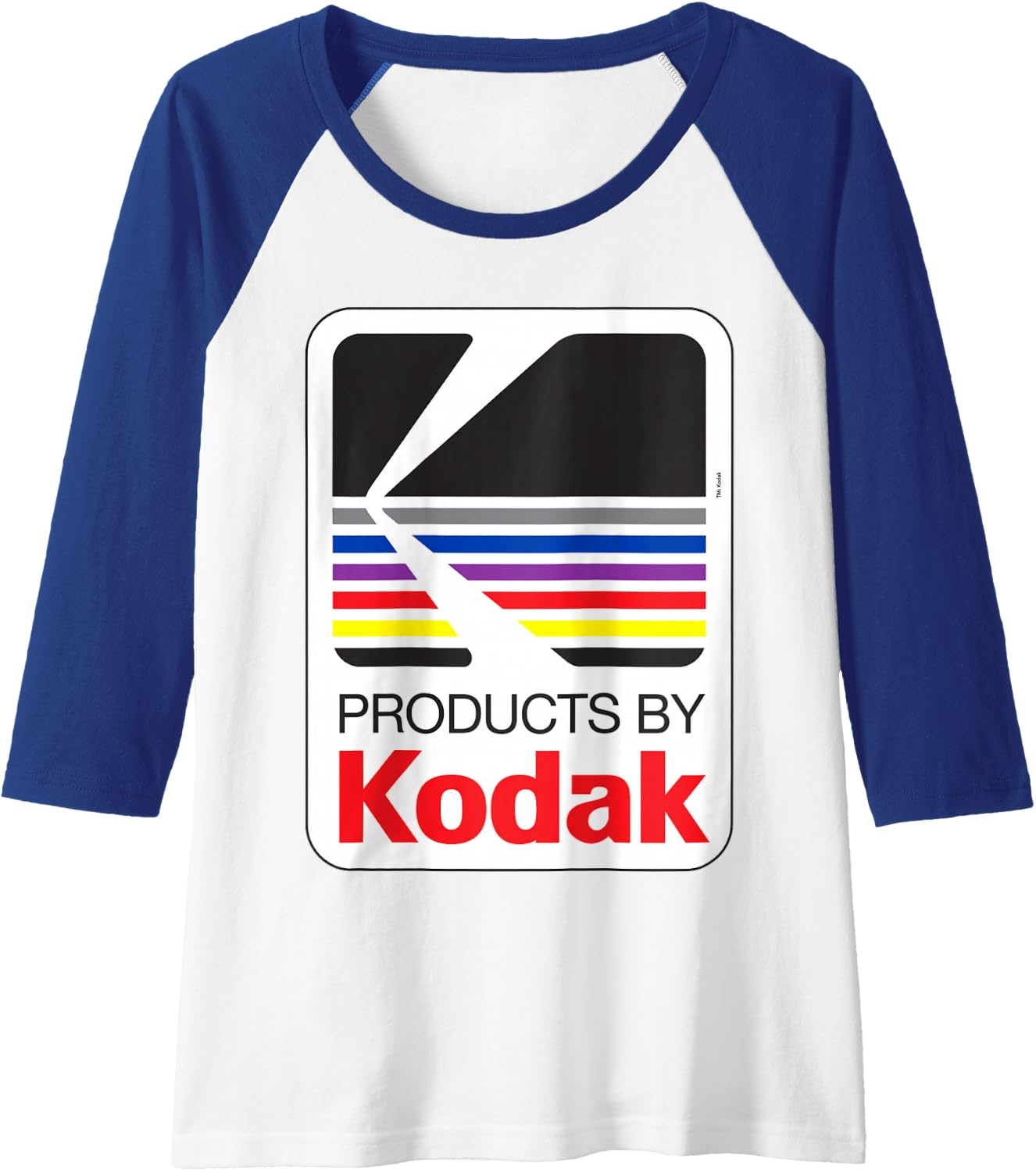 image:imageProducts by Kodak Vintage Logo Raglan Baseball TeeRoyal BlueWhite