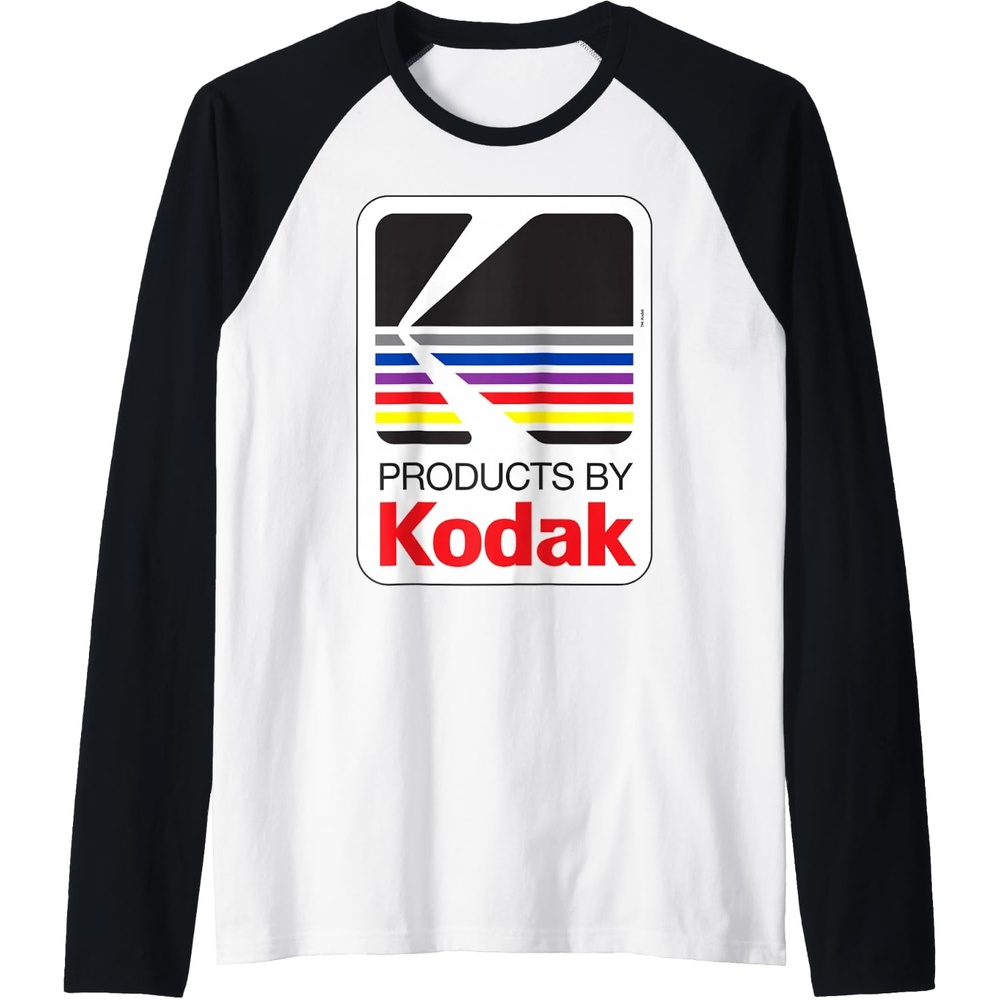 image:imageProducts by Kodak Vintage Logo Raglan Baseball TeeBlackWhite