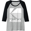 image:image80s Vintage Kodak Logo  White Raglan Baseball TeeBlackAthletic Heather