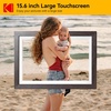 image:imageKODAK 156 Inch WiFi Digital Picture Frame 1920x1080 FHD Touch Screen 64GB Smart Photo Frame with App amp AI Photo Creation Easy Sharing Photos and Videos Large Wooden Frame Gift for FamilyWood