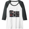 image:imageKODAK INSTAMATIC Camera Design Raglan Baseball TeeDark Heather GreyWhite