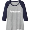 image:imageKodachrome Logo  White Raglan Baseball TeeNavy BlueAthletic Heather