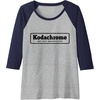 image:imageKodachrome Logo Design  Black Raglan Baseball TeeNavy BlueAthletic Heather