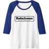 image:imageKodachrome Logo Design  Black Raglan Baseball TeeRoyal BlueWhite
