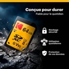 image:imageKodak 128GB UHSII U3 V90 Ultra Pro SDXC Memory Card  Up to 3000MBs Read Speed and 270MBs Write Speed64GB
