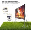 image:imageKodak 150 Dual Projector Screen WStand  Fast Fold Gray Rear Projection Backdrop for Outdoor amp Indoor Movies with Tripod Outdoor Stability Kit amp Black Storage Carry Case