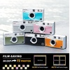 image:imageKodak EKTAR H35N Half Frame Film Camera 35mm Reusable FocusFree Bulb Function Builtin Star Filter Coated Improved Lens Film amp AAA Battery are not Included Striped GreenGlazed Pink