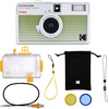 image:imageKodak EKTAR H35N Half Frame Film Camera 35mm Reusable FocusFree Bulb Function Builtin Star Filter Coated Improved Lens Film amp AAA Battery are not Included Striped GreenStriped Green