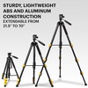 image:imageKodak PhotoGear 2in1 Tripod amp Monopod  Lightweight 70 4Section FlipLock Aluminum Stand Converts to 645 Monopod  QuickRelease Plates 3Way Swivel Head Bubble Level Bonus Stand EGuide amp CaseTripod Without Remote