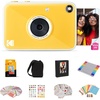 image:imageKodak Printomatic Full Color Instant Print Digital Camera Gift Bundle  Case  Zink 2x3 Sticky Back Photo Paper 20pk  Album  Sticker Sets  Sticker Frames  Hanging Frames  Markers  BlueYellow