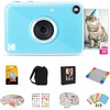 image:imageKodak Printomatic Full Color Instant Print Digital Camera Gift Bundle  Case  Zink 2x3 Sticky Back Photo Paper 20pk  Album  Sticker Sets  Sticker Frames  Hanging Frames  Markers  BlueBlue