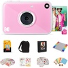 image:imageKodak Printomatic Full Color Instant Print Digital Camera Gift Bundle  Case  Zink 2x3 Sticky Back Photo Paper 20pk  Album  Sticker Sets  Sticker Frames  Hanging Frames  Markers  BluePink