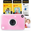 image:imageKodak Printomatic Full Color Instant Print Digital Camera Gift Bundle  Case  Zink 2x3 Sticky Back Photo Paper 20pk  Album  Sticker Sets  Sticker Frames  Hanging Frames  Markers  BluePink