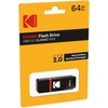 image:imageKodak USB Flash Drive 64 GB  K100 Classic Black mat Casing Series with a Transparent red Neck  a Cap EKMMD64GK102Black Red