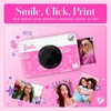 image:imageKodak x Barbie Printomatic FullColor Instant Print Digital Camera Barbie Gift Bundle Signature Style Barbie Case Photo Album Sticker amp Hanging Frames 50 Stickers  Zink Paper 20 SheetsSignature Style