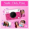 image:imageKodak x Barbie Printomatic FullColor Instant Print Digital Camera Barbie Gift Bundle Signature Style Barbie Case Photo Album Sticker amp Hanging Frames 50 Stickers  Zink Paper 20 SheetsIconic Style