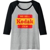 image:imageVintage We Sell Kodak Film Retail sign design Raglan Baseball TeeBlackAthletic Heather