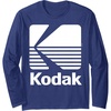 image:image80s Vintage Kodak Logo  White Long Sleeve TShirtNavy Blue
