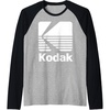image:image80s Vintage Kodak Logo  White Raglan Baseball TeeBlackAthletic Heather