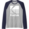 image:image80s Vintage Kodak Logo  White Raglan Baseball TeeNavy BlueAthletic Heather