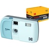 image:imageKODAK EC35 35mm Film Camera 35mm Reusable FocusFree Builtin Flash Slide Cover Beginner Friendly Film amp AA Battery are not Included Single LavenderPowder Blue