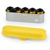 image:imageKODAK Film Case  for 5 Rolls of 35mm Films  Compact Retro Steel Case to Sort and Safeguard Film Rolls Blue Film is not IncludedYellow