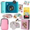 image:imageKODAK Smile 2in1 Digital Instant Print Camera amp Photo Printer Gift Bundle  Case  Zink 20pk 2x3 Sticky Back Photo Paper  Album  Sticker Sets  Sticker Frames  Hanging Frames  Markers  Blue