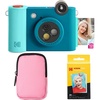 image:imageKODAK Smile 2in1 Digital Instant Print Camera amp Wireless Bluetooth Photo Printer Starter Bundle  Soft Case  Zink 20pk StickyBack Photo Paper  10MP SpecialEffect Rotating Lens  Blue