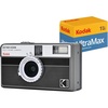 image:imageKodak EKTAR H35N Half Frame Film Camera 35mm Reusable FocusFree Bulb Function Builtin Star Filter Coated Improved Lens Film amp AAA Battery are not Included Striped GreenStriped Black