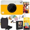 image:imageKodak Printomatic Instant Camera Bundle Pink Zink Paper 20 Sheets  Case  Photo Album  Hanging FramesYellow