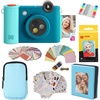 image:imageKodak Smile 2in1 Digital Instant Print Camera amp Photo Printer Gift Bundle  Case  Zink 2x3 Sticky Back Photo Paper 20pk  Album  Sticker Frames  Hanging Frames  Sticker Sets  Markers  Blue