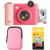 image:imageKodak Smile 2in1 Digital Instant Print Camera amp Wireless Bluetooth Photo Printer Starter Bundle  Soft Case  Zink 20pk StickyBack Photo Paper  10MP SpecialEffect Rotating Lens  Fuchsia
