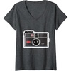 image:imageWomens KODAK INSTAMATIC Camera Design VNeck TShirtDark Heather Grey