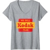 image:imageWomens Vintage We Sell Kodak Film Retail sign design VNeck TShirtHeather Grey