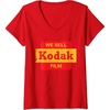 image:imageWomens Vintage We Sell Kodak Film Retail sign design VNeck TShirtRed