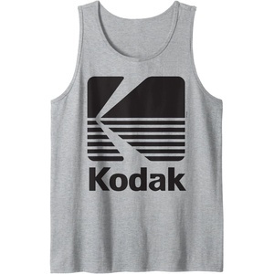 image:image80s Vintage Kodak Logo  Black Tank TopHeather Grey