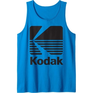 image:image80s Vintage Kodak Logo  Black Tank TopSapphire Blue