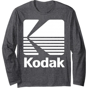 image:image80s Vintage Kodak Logo  White Long Sleeve TShirtDark Heather Grey