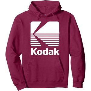 image:image80s Vintage Kodak Logo  White Pullover HoodieBurgundy
