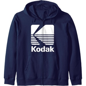 image:image80s Vintage Kodak Logo  White Zip HoodieNavy Blue