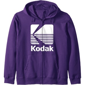 image:image80s Vintage Kodak Logo  White Zip HoodiePurple