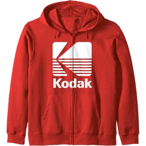 image:image80s Vintage Kodak Logo  White Zip HoodieRed