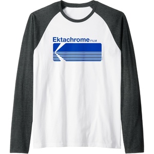 image:imageEktachrome Film Vintage Logo Raglan Baseball TeeDark Heather GreyWhite