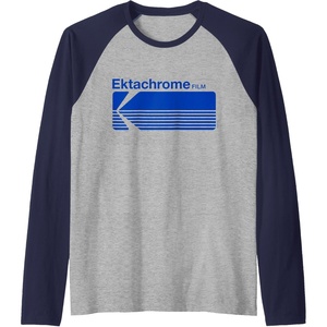 image:imageEktachrome Film Vintage Logo Raglan Baseball TeeNavy BlueAthletic Heather