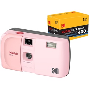 image:imageKODAK EC35 35mm Film Camera 35mm Reusable FocusFree Builtin Flash Slide Cover Beginner Friendly Film amp AA Battery are not Included Single LavenderBlush Pink