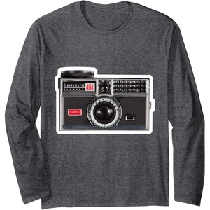 image:imageKODAK INSTAMATIC Camera Design Long Sleeve TShirtDark Heather Grey