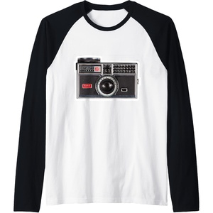 image:imageKODAK INSTAMATIC Camera Design Raglan Baseball TeeBlackWhite