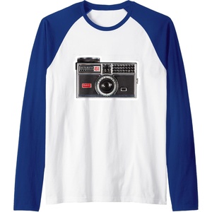 image:imageKODAK INSTAMATIC Camera Design Raglan Baseball TeeRoyal BlueWhite